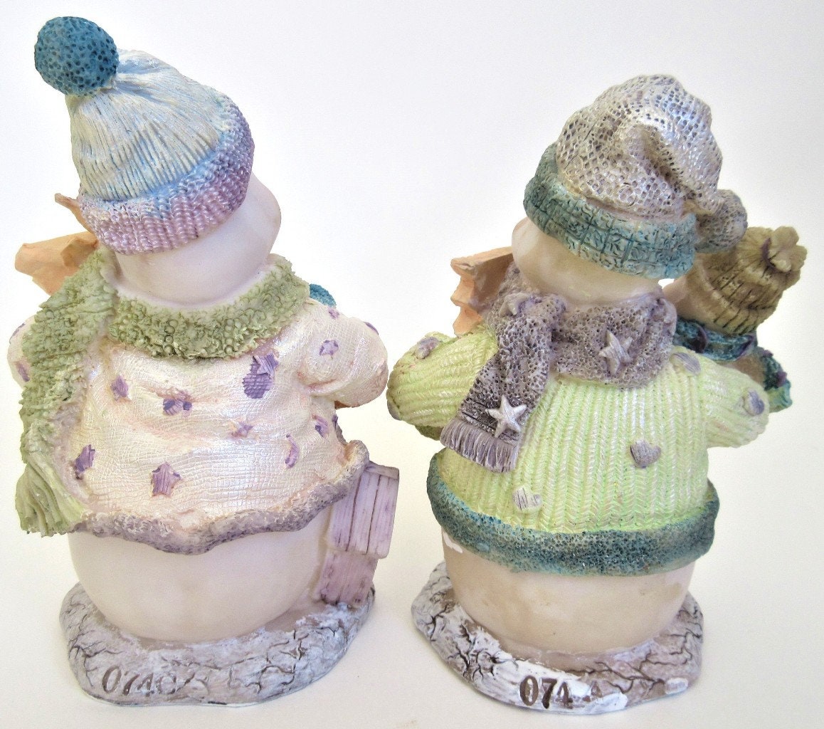 Snowman Family Figurine Set of 2 Vintage 5 1/2 Jubilee Etsy
