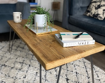 MATTHEW - Rustic Coffee Table With Choice of Steel Industrial Legs.