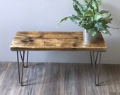 ROSE- Modern Rustic Industrial reclaimed scaffold wood console side table with hairpin legs