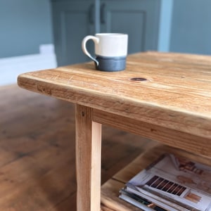 Rustic Coffee Table Made From Reclaimed Wood – Farmhouse Style- NORTHAM image 2