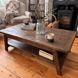 Rustic Coffee Table- Reclaimed Aged Wood Table- Farmhouse Table- Vintage Wooden Coffee Table GLENFIELD