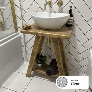 Rustic Reclaimed Wood Vanity Unit - Handmade Vintage Wood Bathroom Stand- Reclaimed Wood Washstand- NORTHLANDS