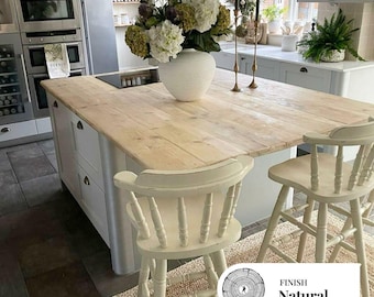 Rustic Kitchen Worktop- Reclaimed Wood Farmhouse Kitchen Worktop Counter- Vintage Style Wood Worktop- ELSIE