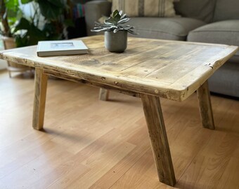 BEDFORD - Rustic Reclaimed Coffee Table-Vintage Wood Coffee Table-Reclaimed Wood Table