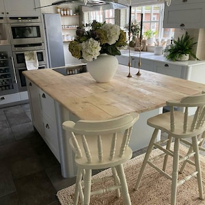 Rustic Kitchen Worktop- Reclaimed Wood Farmhouse Kitchen Worktop Counter- Vintage Style Wood Worktop- ELSIE