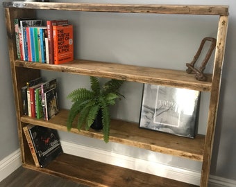 MARY - Rustic Reclaimed Wood Bookcase-Vintage Bookshelf-Rustic Shelving