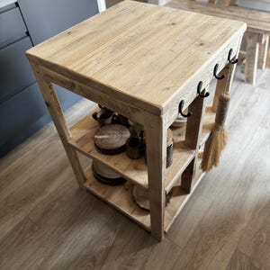 Rustic Butchers Block-Worktop Handmade From Reclaimed Wood- Farmhouse Style Kitchen Island Block- WILLIAM