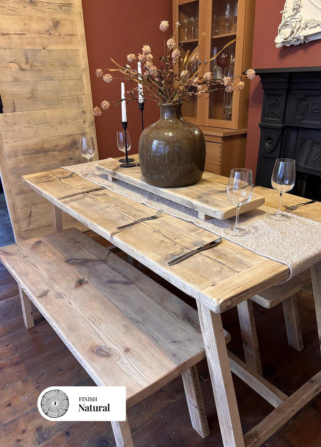 Reclaimed Wood Dining Table Rustic Farmhouse Breadboard Style — free download