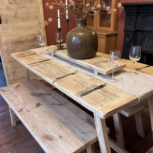 Rustic Dining Table- Breadboard Table- Farmhouse Rustic Table Made From Reclaimed Wood- Rustic Garden Table- BITTERNE