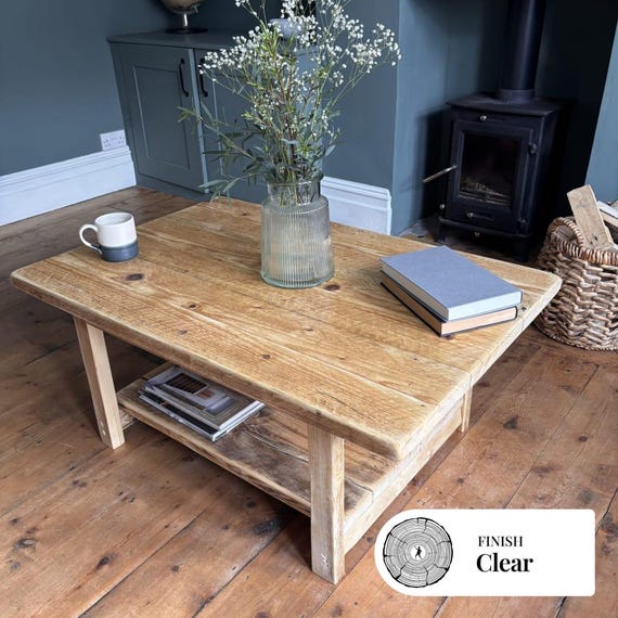 Rustic Coffee Table – Reclaimed Wood Farmhouse Style- NORTHAM