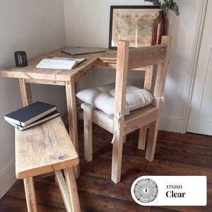 Rustic Corner Desk- Handmade From Reclaimed Aged Wood -For Home or Office- VICTORIA