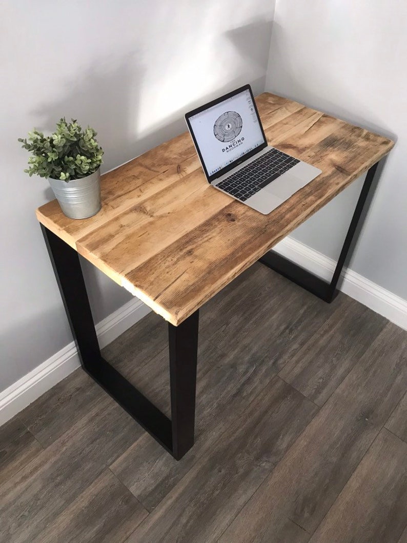 Modern Rustic Reclaimed Scaffold Board Desk with Steel Etsy