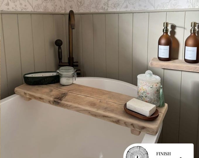 Rustic Bath Caddy- Reclaimed Wooden Tray- Bath Board- JAMES
