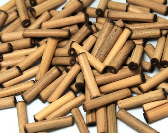 Peruvian Bamboo Bugle Beads with Burnt Edges, Sold by the 10gram Bag