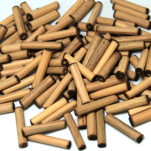 Peruvian Bamboo Bugle Beads with Burnt Edges, Sold by the 10gram Bag
