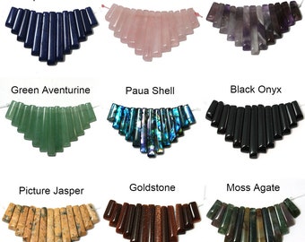 Graduated 13 Piece Semi-Precious Stone Fans, 16 Choices, 1 Fan per Purchase