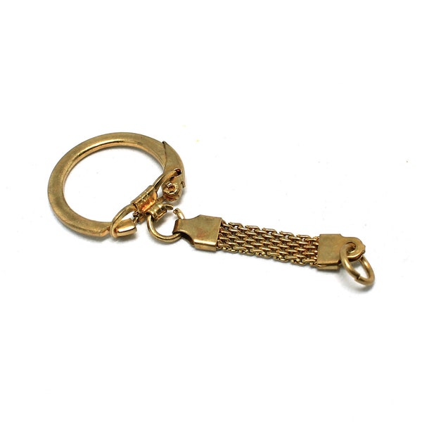 My Father's Keychain! 25mm Gold Colored Old Fashioned Key Chain with about an inch of flat mesh chain fob, Sold by the Dozen