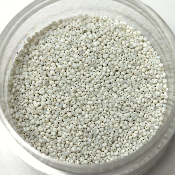 Vintage 18/0 Italian Micro Seed Beads in Opaque Muddy White, Sold by the Single Tube or 6 Tubes for the Price of 5!