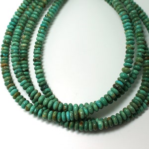 Grade AAA Elisa Turquoise, 8mm Rondelles, Sold by the Single Strand