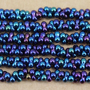 2x4mm Czech Farfalle Beads, Blue Iris, 3 Strands per Purchase image 1