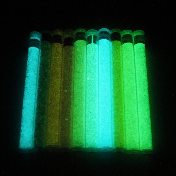 Japanese Glow in the Dark Seed Bead Variety Pack, Available in Size 8/0 or 11/0, 10 Colors, 1 Ounce of Each, 10% Off