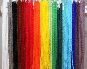11/0 Czech Charlotte Cut Seed Beads, 18 Opaque Colors