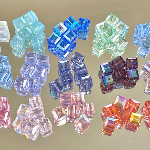 Article 5601 6mm Swarovski Crystal Cubes, 15 Colors To Choose From, Sold By The Half Dozen (6 Pieces), 20% Off