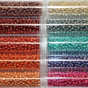 8/0 Toho PermaFinish Metallic Seed Beads, 10 Bright Colors To Choose From, Sold By The Single 1 Ounce Tube