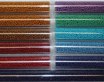 Miyuki Duracoat Seed Bead Dark Variety Pack, Choose From 11/0 or 8/0, 11 Colors, 20% Off