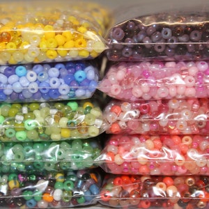GRAB BAG! - Size 6/0 Czech Seed Beads, Choose Your Color Range, 1/4 Kilo, 20% off