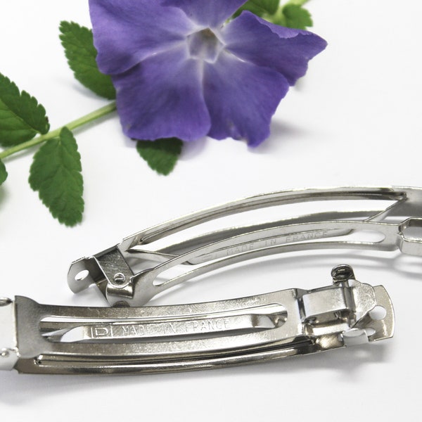 3.25" REAL French Spring Barrettes, 80mm x 11mm, Sold By The 6 Pieces