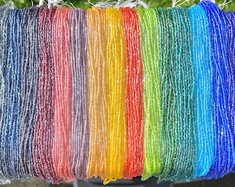9/0 Czech 3 Cuts, Transparent Luster Pack, 15 Hanks in 15 Colors, 20% Off