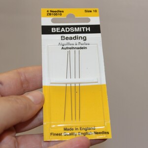 Beadsmith English Beading Needles – Size 10 & 12, 4 Needles Each (8 Total), 2” – 2 1/8” Long, Stainless Steel