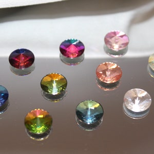 Vintage 10mm Preciosa Rivoli MAXIMA Flatback Rhinestones, 10 Colors To Choose From, Sold By The 3pcs