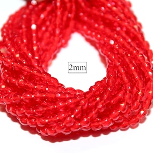 Czech Fire Polish Beads, Ruby, 3 Size Options, Sold by the Half Mass, 20% off