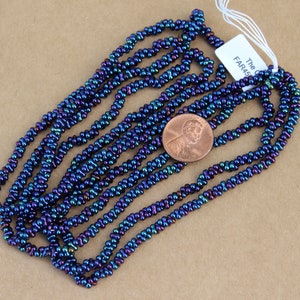 2x4mm Czech Farfalle Beads, Blue Iris, 3 Strands per Purchase image 4