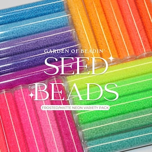 11/0 Japanischer Frosted / Matte Neon Lined Crystal Variety Pack, 20 Farben, je 1 Unze