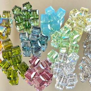 Article 5601 8mm Swarovski Crystal Cubes, 12 Colors To Choose From, Sold by the Half Dozen (6 Pieces), 20% Off
