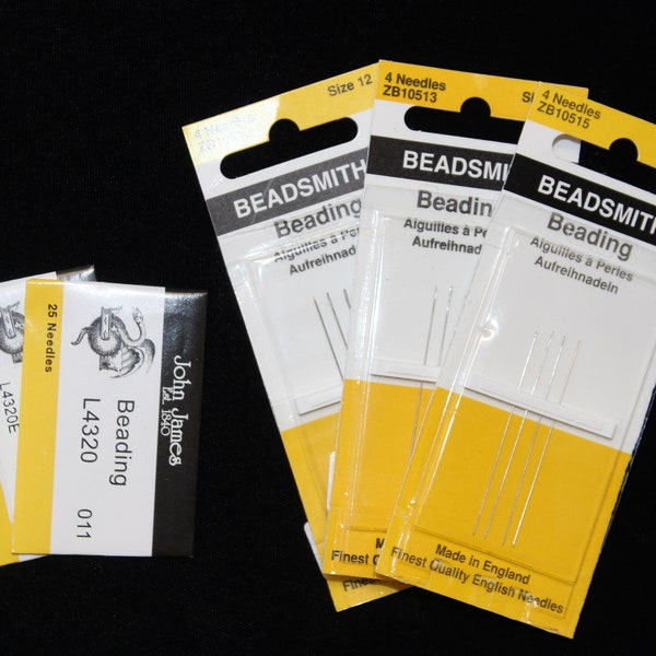 John James English Beading Needles, Size 10, 11, 12, 13, and 15!