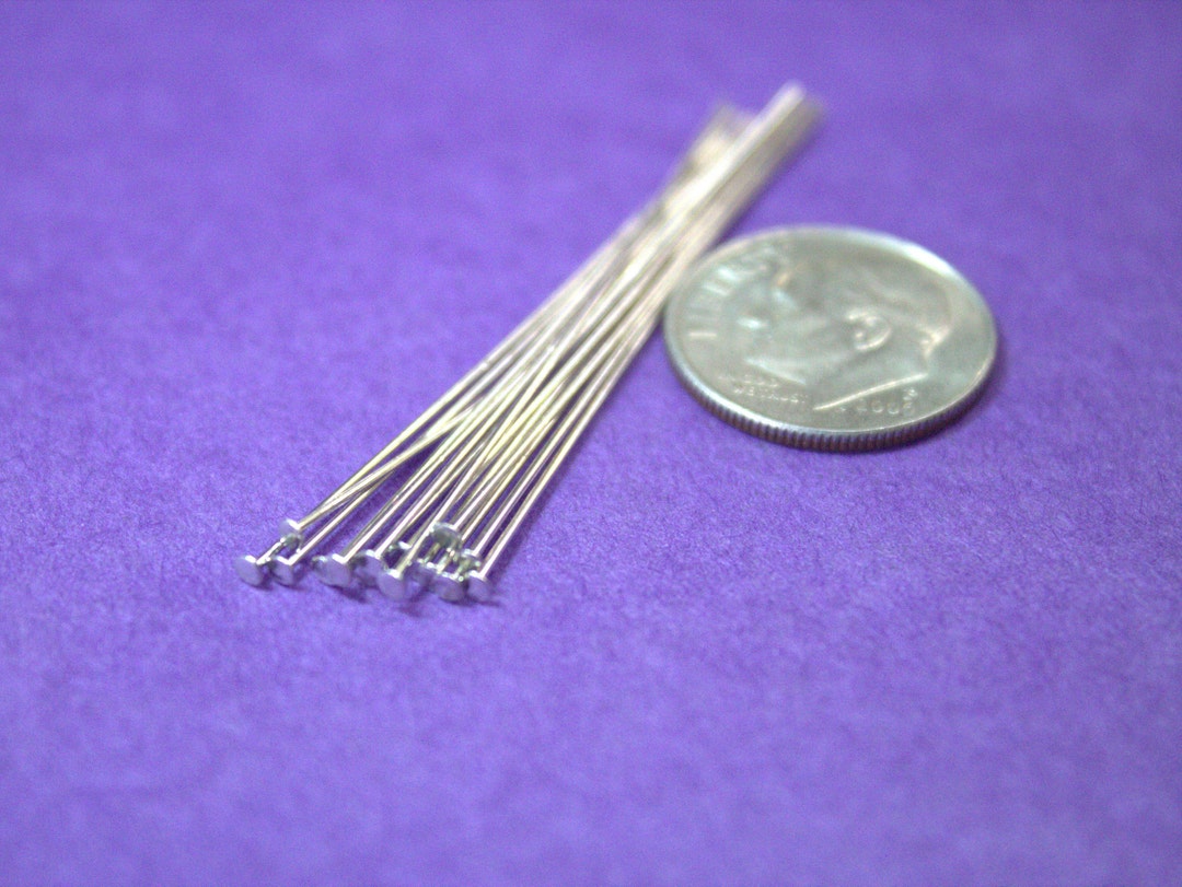 BULK Silver Colored Head Pins, 24 Gauge, 6 Ounce Bag, Length 1.75