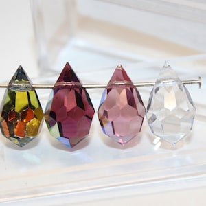 9x15mm Preciosa Machine Cut Crystal Drops, Available in 4 Colors, 6 pieces Per Purchase