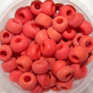 Vintage Crow beads, Italian, Frosted Dark Orange Terracotta, 100 pieces