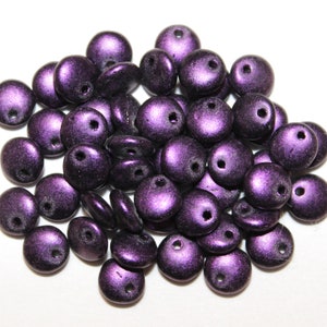 Perles de lentilles tchèques monotrou 6 mm en chrome violet, vendues par brin de 50 pièces