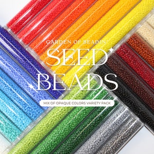 Collectors Pack of Opaque Color Japanese Seed Beads, 23 colors of size 6/0, 8/0, 11/0 or 15/0, 21 colors of size 3/0