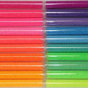 11/0 Japanese Frosted/Matte Neon Lined Crystal Variety Pack, 20 Colors, 1 Ounce Each, 20% Off