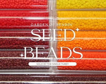 11/0 Frosted Opaque Japanese Seed Beads, 9 Frosted Earth + Fire Colors, Sold By The Single Tube
