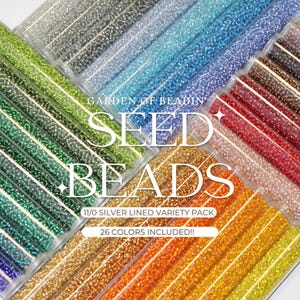 11/0 Silver Lined Japanese Seed Beads Variety Pack, 26 Colors Included