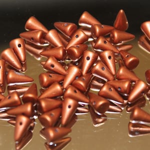 5x8mm Preciosa Small Spikes, Matte Silky Dark Copper, 48 Pieces per Purchase, 25% OFF