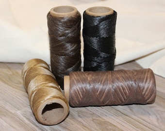 1 Ounce Spool Artificial Sinew, 4 Color Options, Waxed Beading Thread