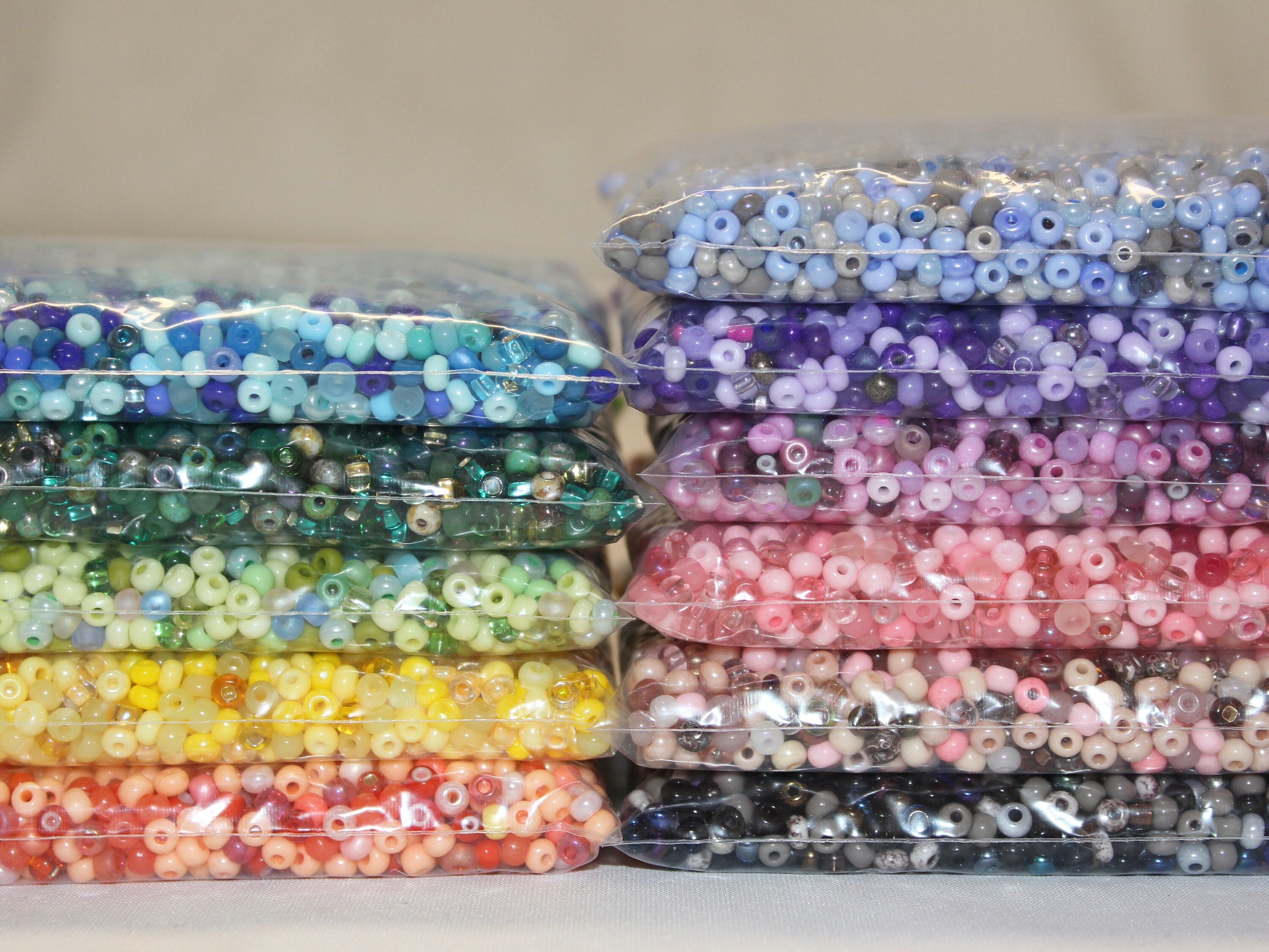 Size 6/0 Czech Glass Seed Beads - 10 Bag Assorted Colors For Jewelry Making & Crafts